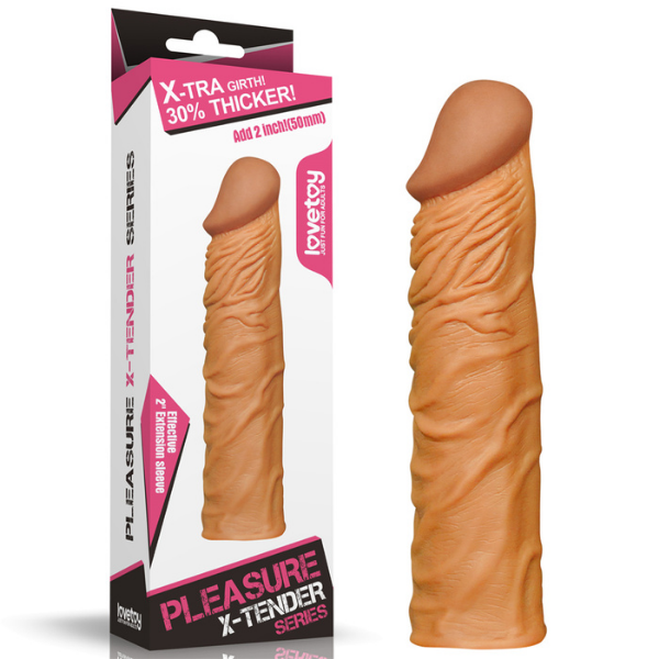 Censan Add 2" Pleasure X Tender Penis Sleeve Brown